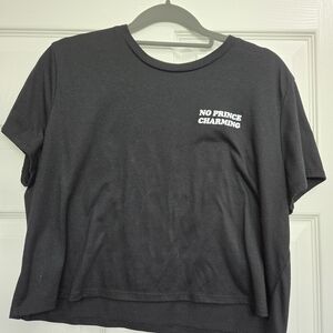 Black Graphic Tee - No Prince Charming